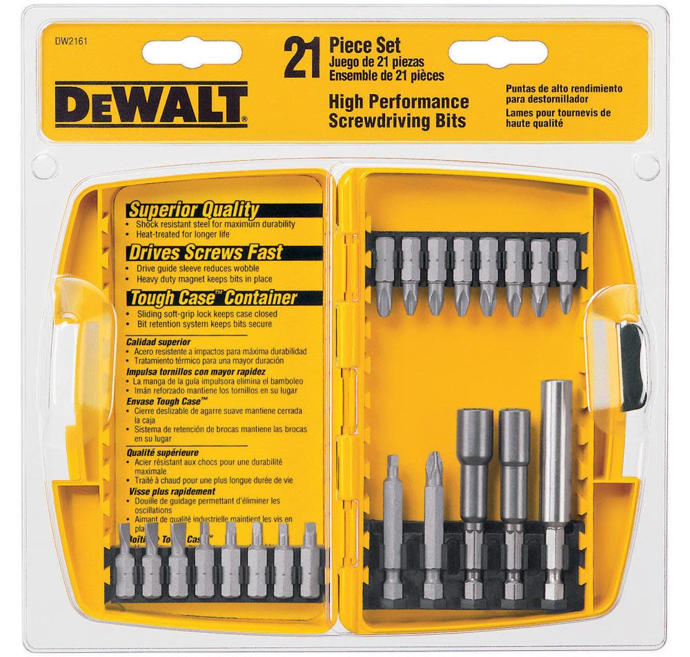 DEWALT 21 Piece Screw Driving Set with Tough Case - Flockneti