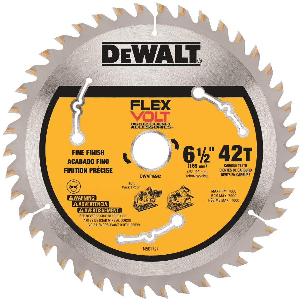 DEWALT FLEXVOLT Track Saw Blade 6 1/2″ 42T - Flockneti