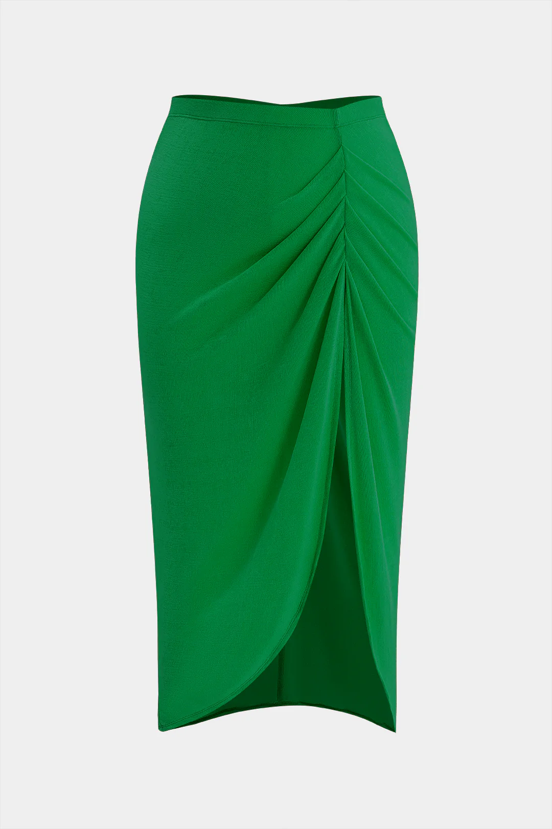 Plus Size Ruched Slit Skirt - Flockneti