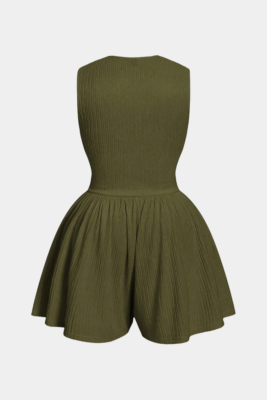 Plus Size Solid V-Neck Sleeveless Romper - Flockneti