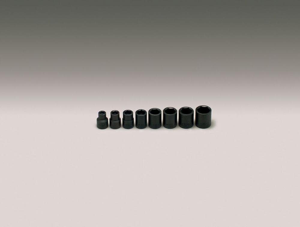Wright Tool 3/8 In. Dr. 8 pc. Impact Socket Set 5/16 In. to 3/4 In. - Flockneti