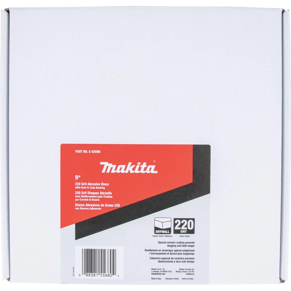 Makita 9″ Drywall Sanding Disc Hook & Loop 220 Grit 25/pk - Flockneti
