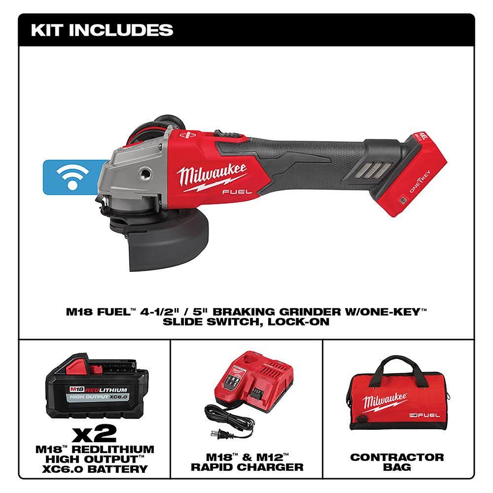 Milwaukee M18 FUEL 4 1/2″ / 5″ Braking Grinder ONE KEY Slide Switch Lock On Kit - Flockneti