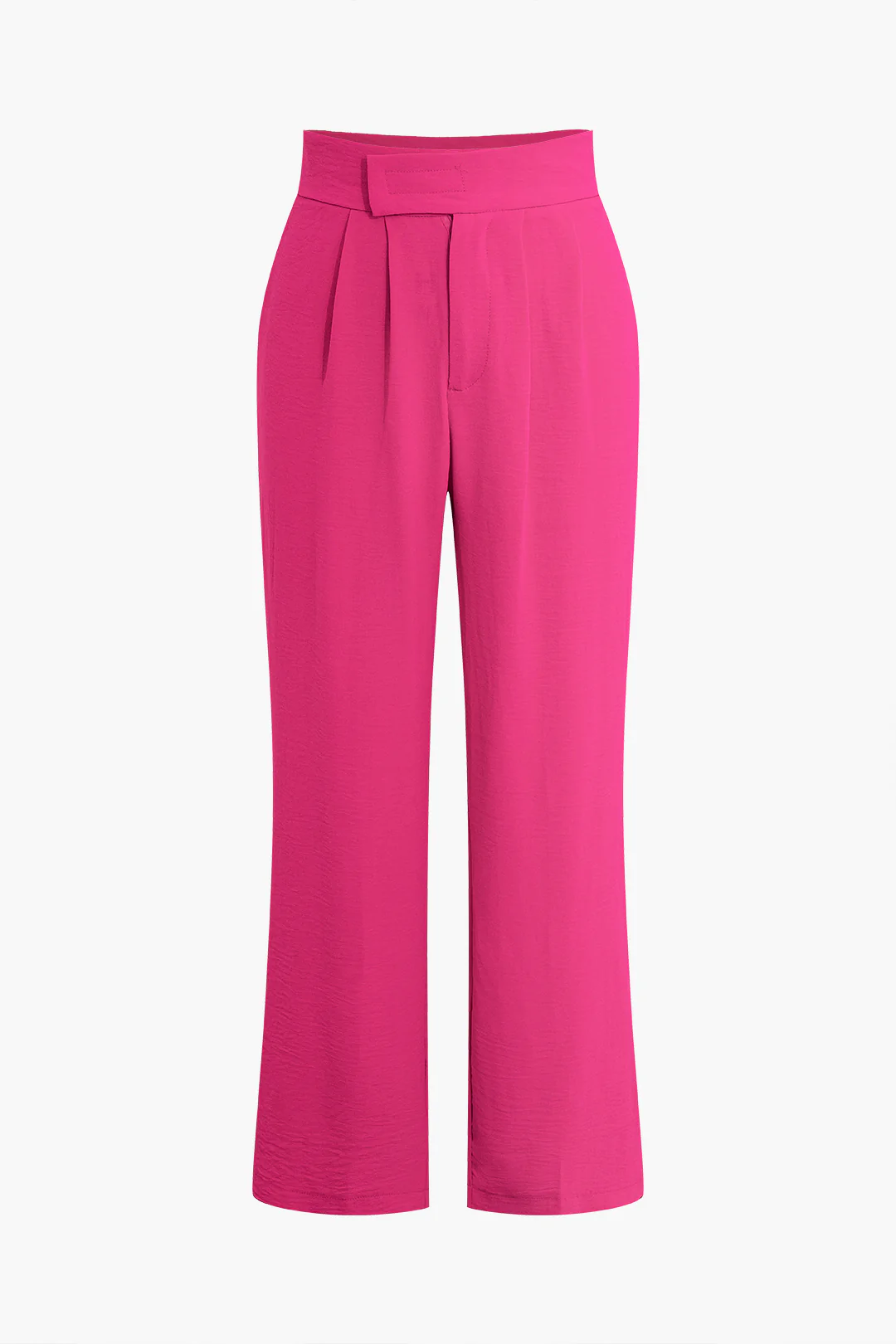 Ruched High-Waisted Straight Pants - Flockneti