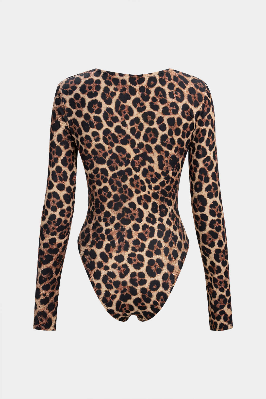 Leopard Print Long Sleeve Bodysuit - Flockneti