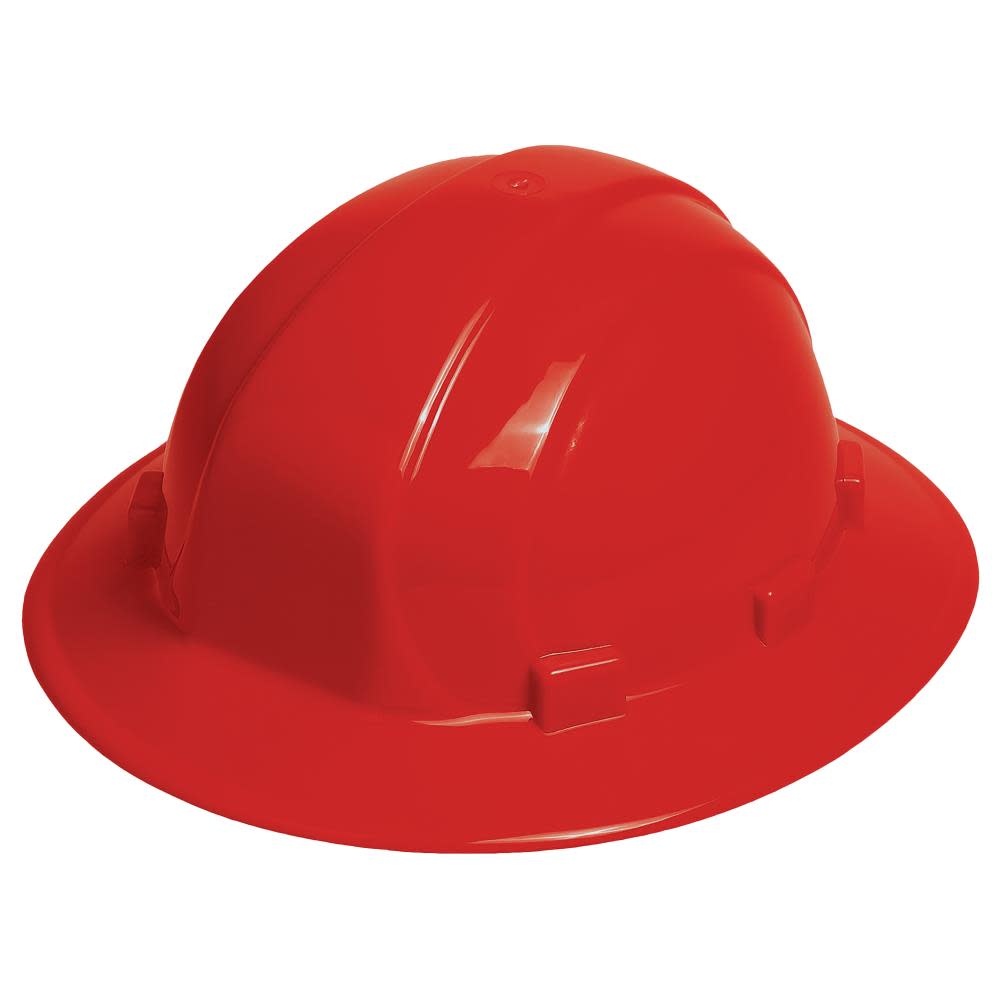 ERB Omega II Full Brim Ratchet Suspension Hard Hat – Red - Flockneti