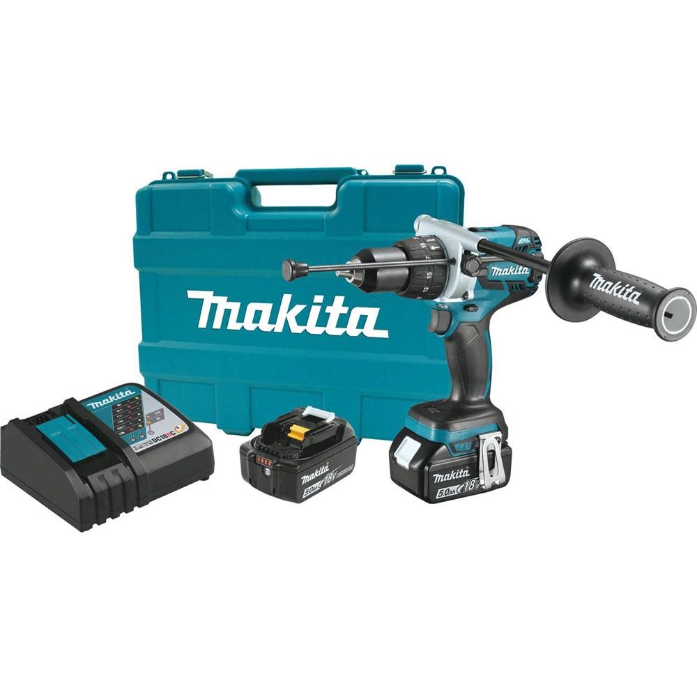 Makita 18V LXT Lithium-Ion Brushless Cordless 1/2 in. Hammer Driver-Drill Kit - Flockneti