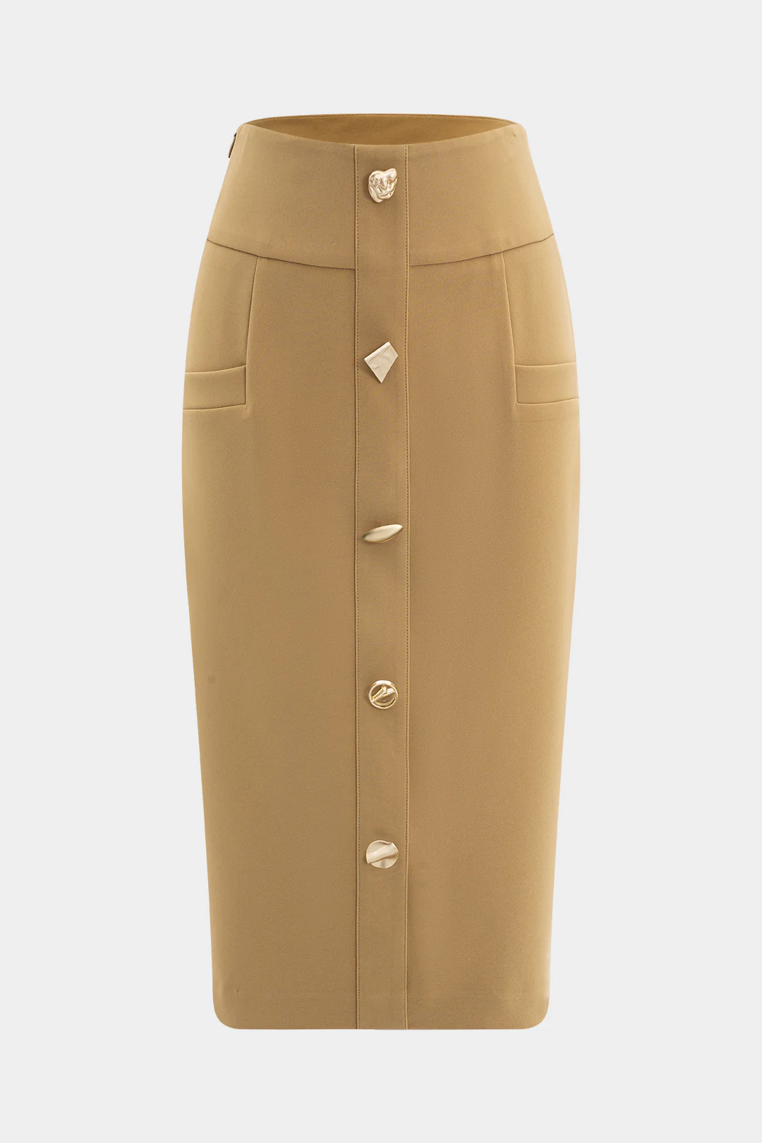 Metal  Button Pocket Skirt - Flockneti