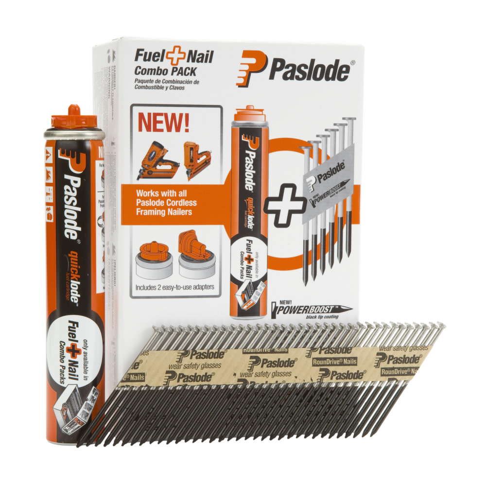 Paslode Fuel+Nail Combo Pack 3″ x .120 SM Brite - Flockneti