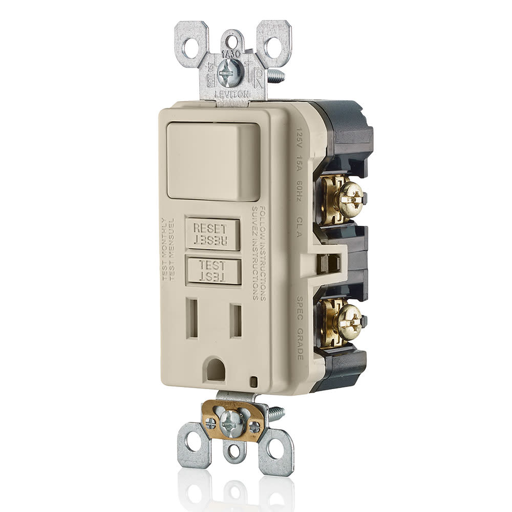 Leviton SmartlockPro GFCI Outlet 15A 125V Light Almond NEMA 5-15R - Flockneti