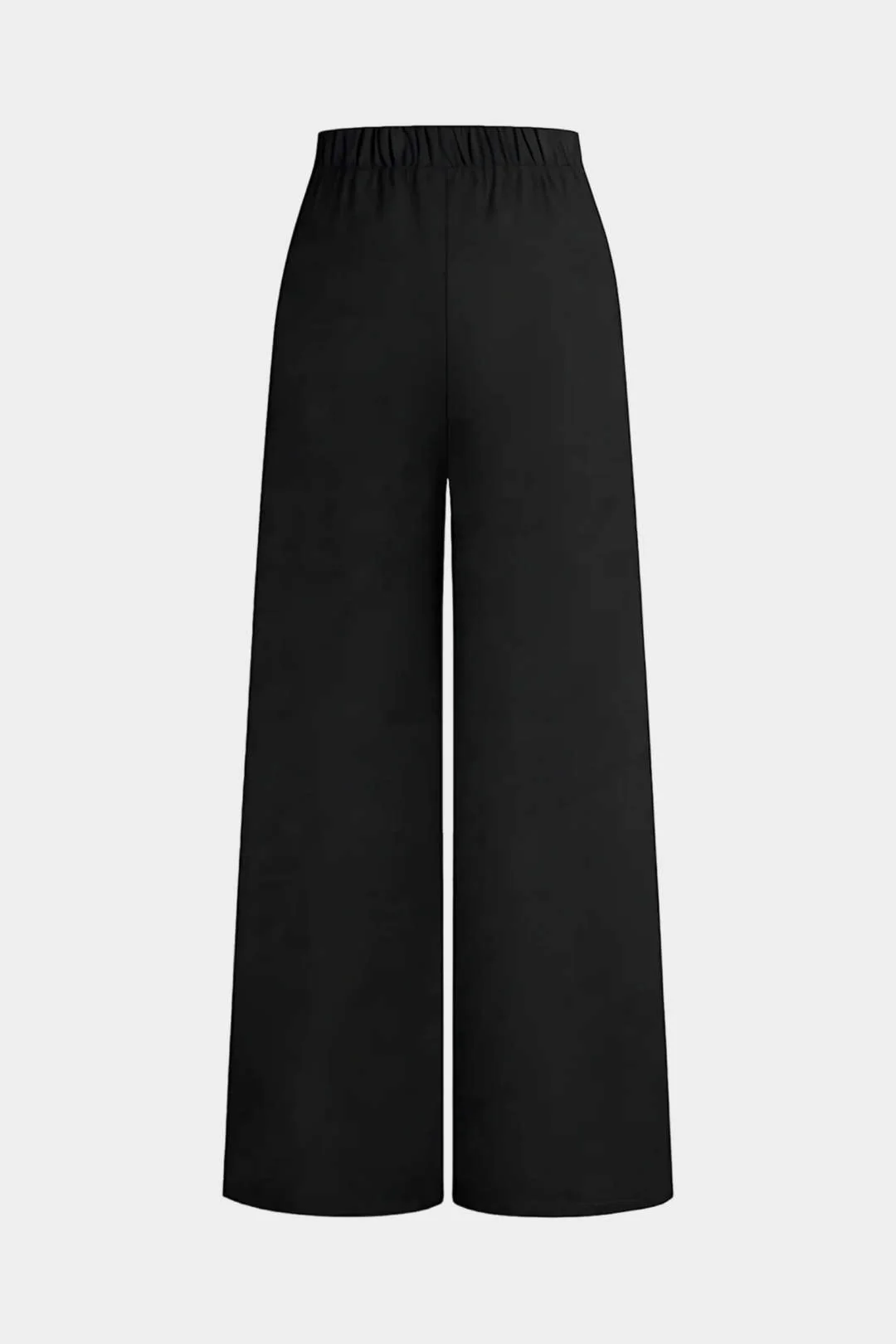 Solid Belted Wide-Leg Pants - Flockneti