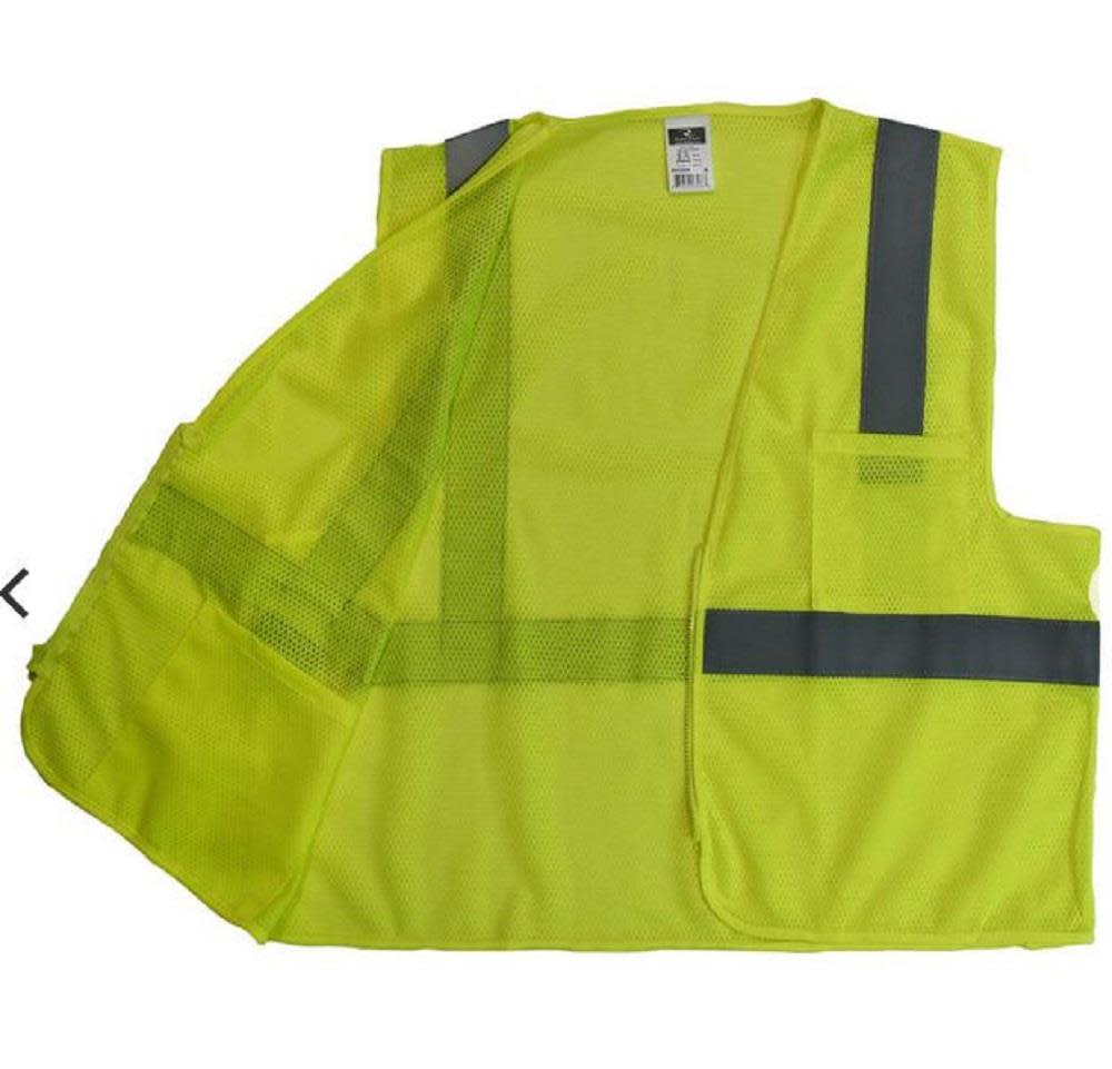 Radians Mesh Economy Type R Class 2 Safety Vest with Zipper – Hi Viz Green – L - Flockneti