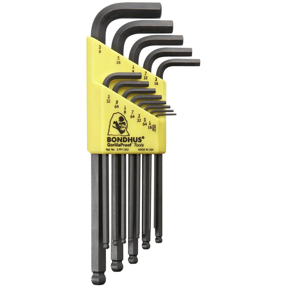Bondhus Set of 13 Hex L-Wrenches with Color Coded Case - Flockneti