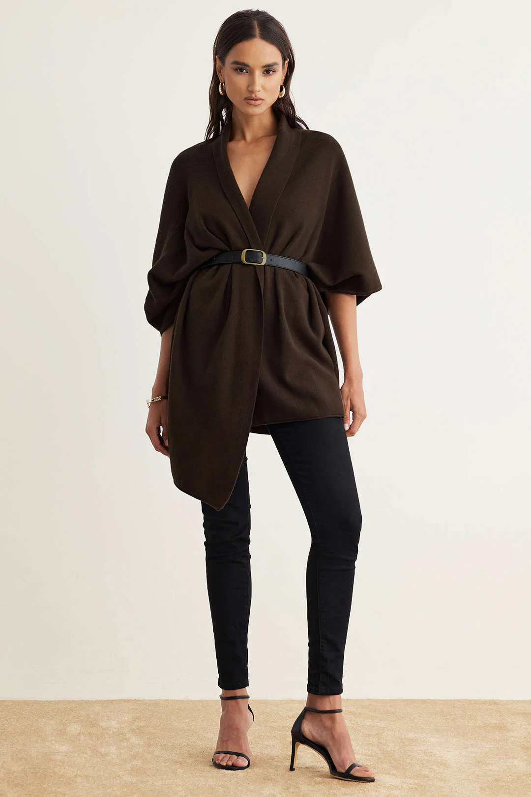 Knit Belted Short-Sleeve Top - Flockneti