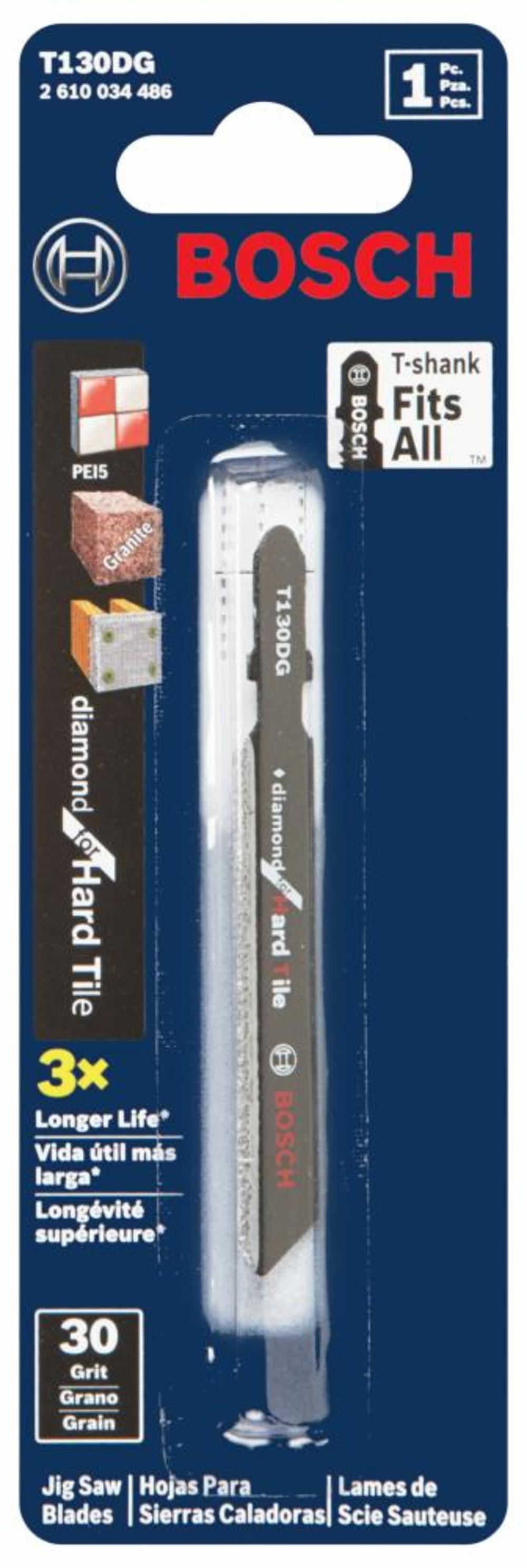 Bosch Jig Saw Blades 1pc 3 1/4″ 30 Grit Diamond for Hard Tile T Shank - Flockneti
