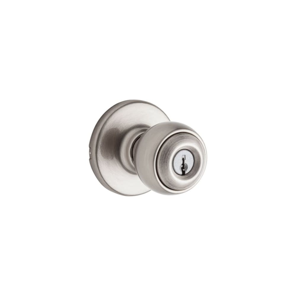 Kwikset Polo Door Knob Satin Chrome Exterior Keyed Entry Round - Flockneti