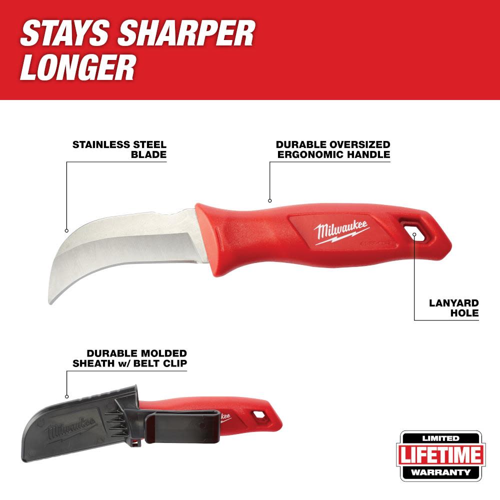 Milwaukee Hawkbill Fixed Blade Knife - Flockneti