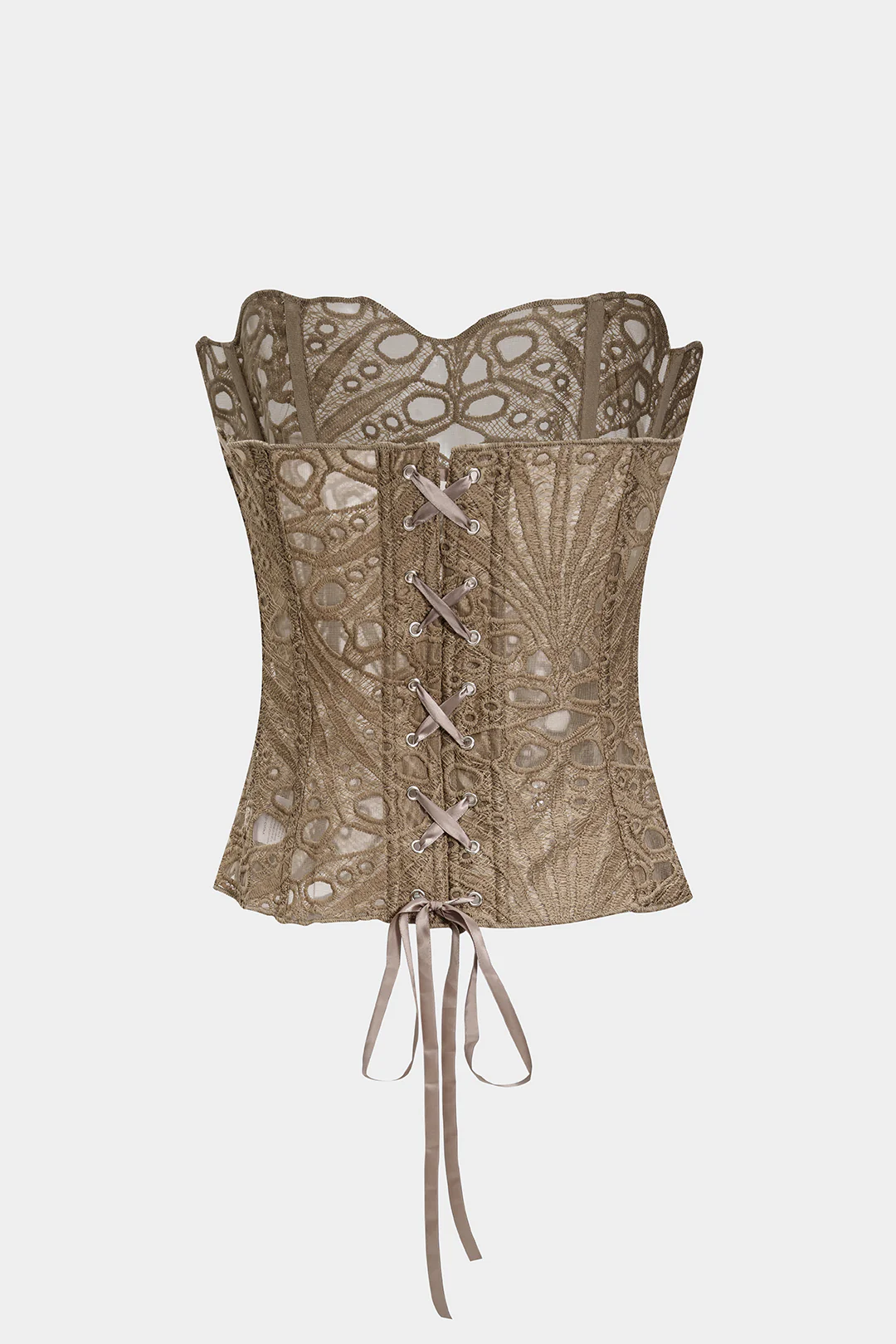 Mesh Lace Tie Back Tube Top - Flockneti