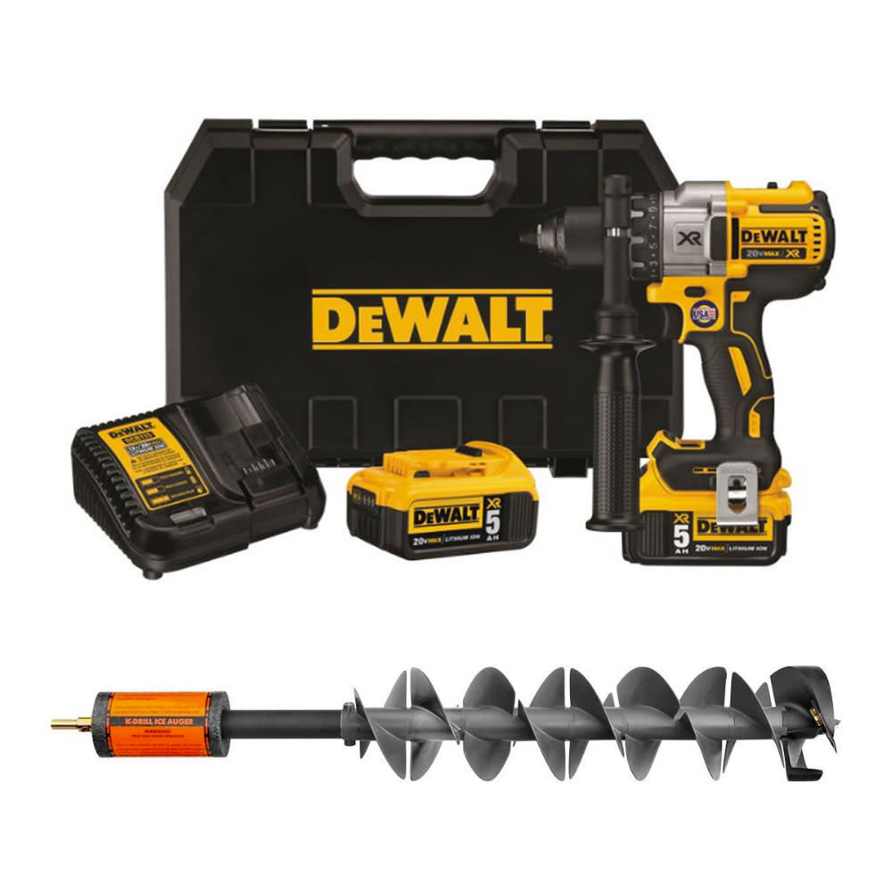 K-Drill 8.5″ Ice Auger with DEWALT 20v MAX Drill Kit - Flockneti