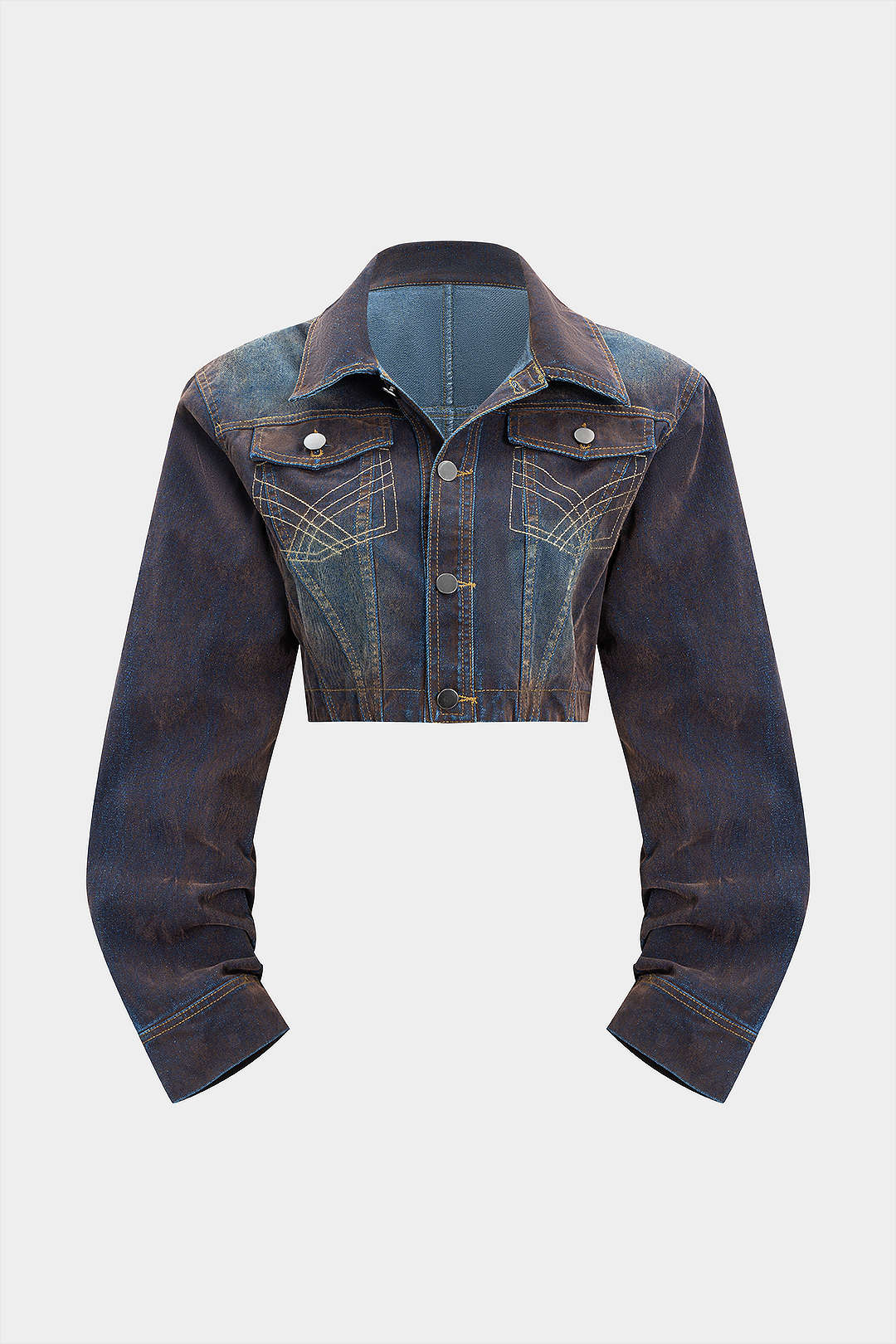 Denim Button Shoulder Pads Outerwear - Flockneti