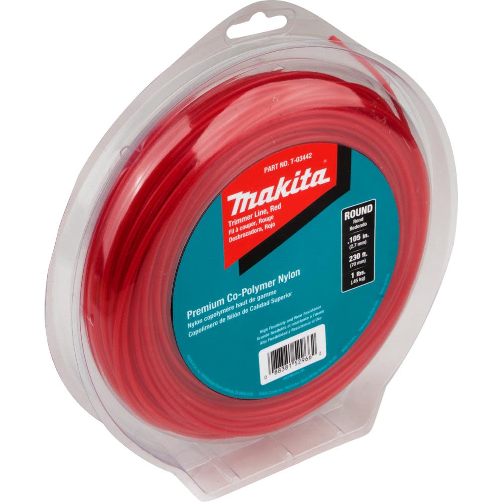 Makita Round Trimmer Line 0.105 Red 230 1 lbs. - Flockneti