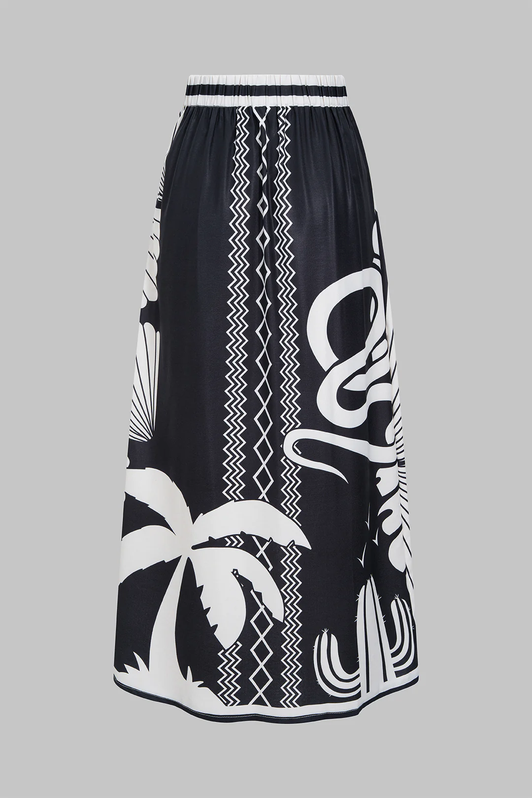 Floral Contrast Print Asymmetrical Skirt - Flockneti