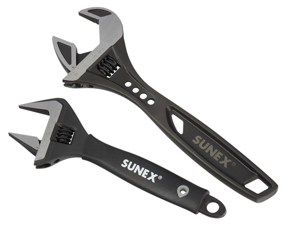 Sunex Adjustable Wrench Set (10 In. Tactical & 8 In. Wide Jaw ) 2 Pc - Flockneti