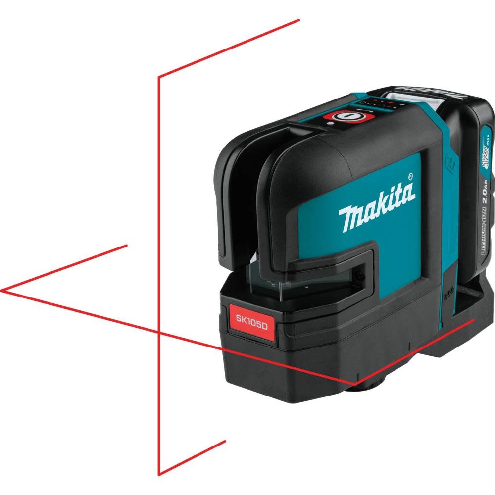 Makita 12V Max CXT Self Leveling Cross Line Red Beam Laser Kit - Flockneti