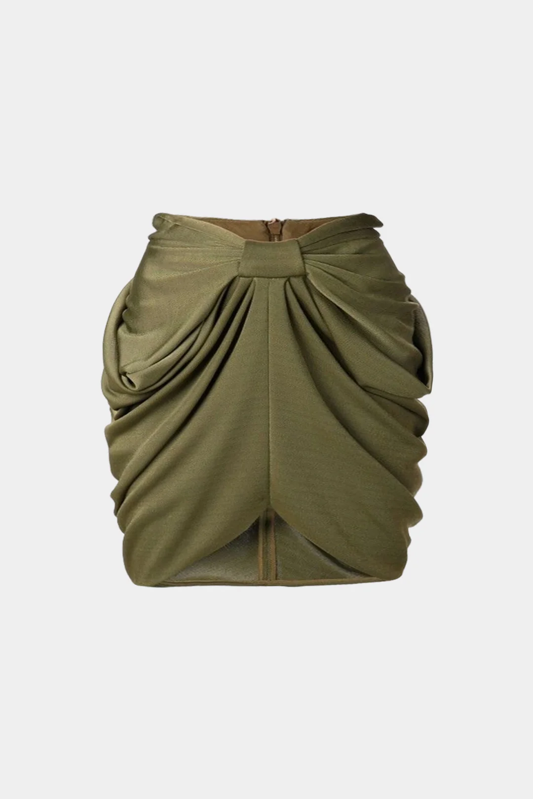 Ruched Zipper Mini Skirt - Flockneti