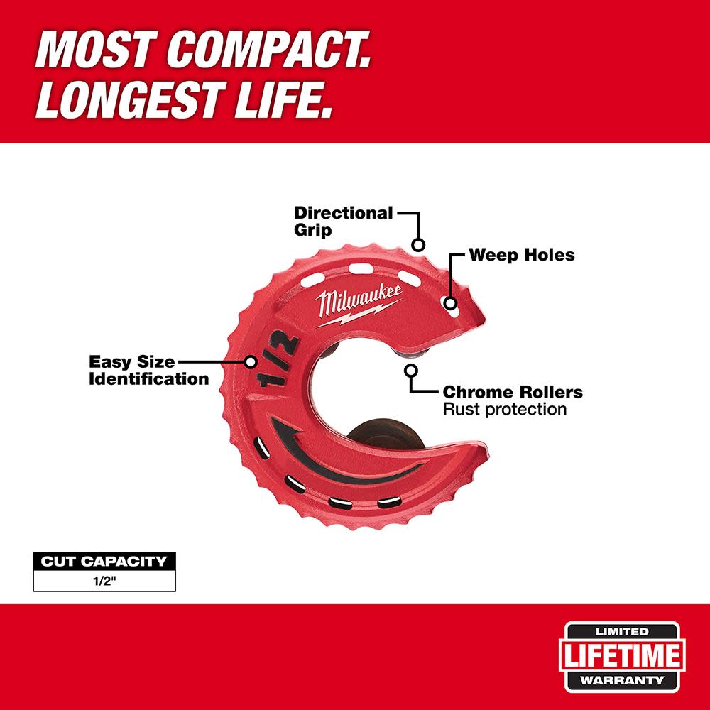 Milwaukee 1/2 in. Close Quarters Tubing Cutter - Flockneti