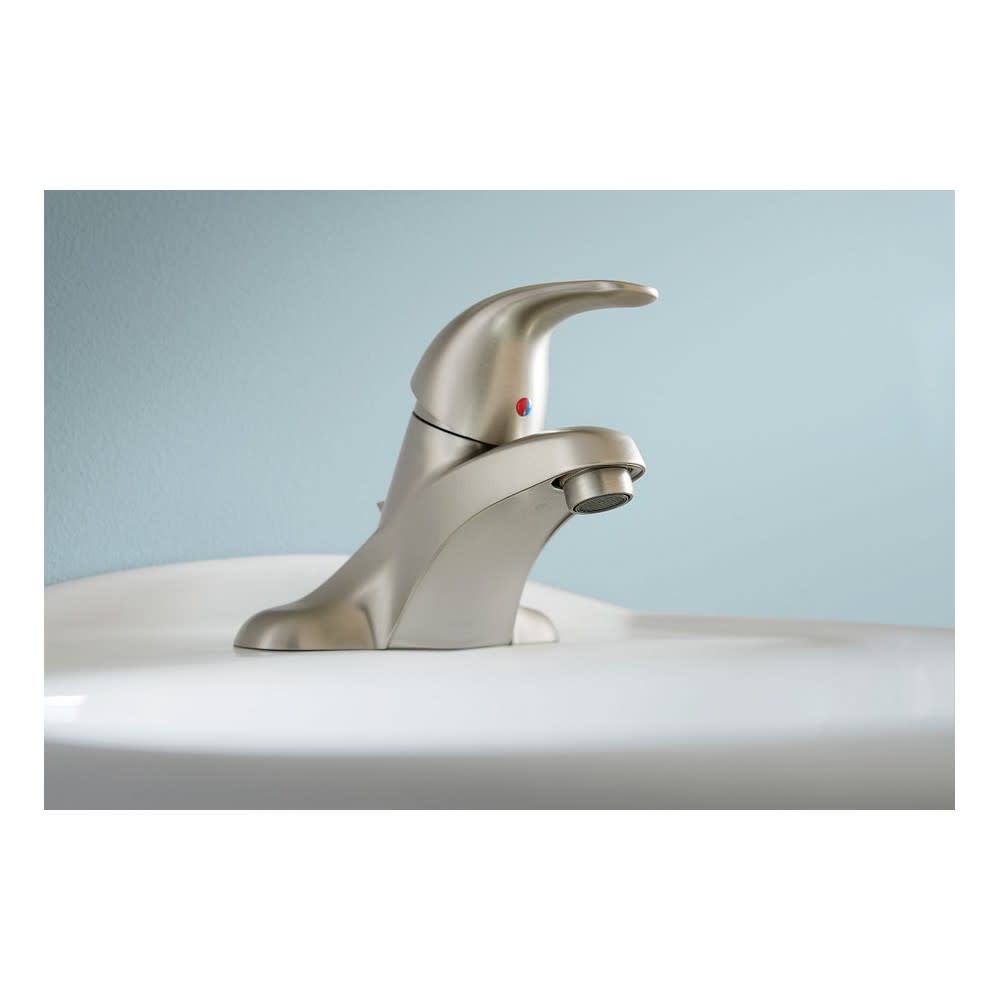 Moen Adler Bathroom Faucet Spot Resist Brushed Nickel Low Arc - Flockneti