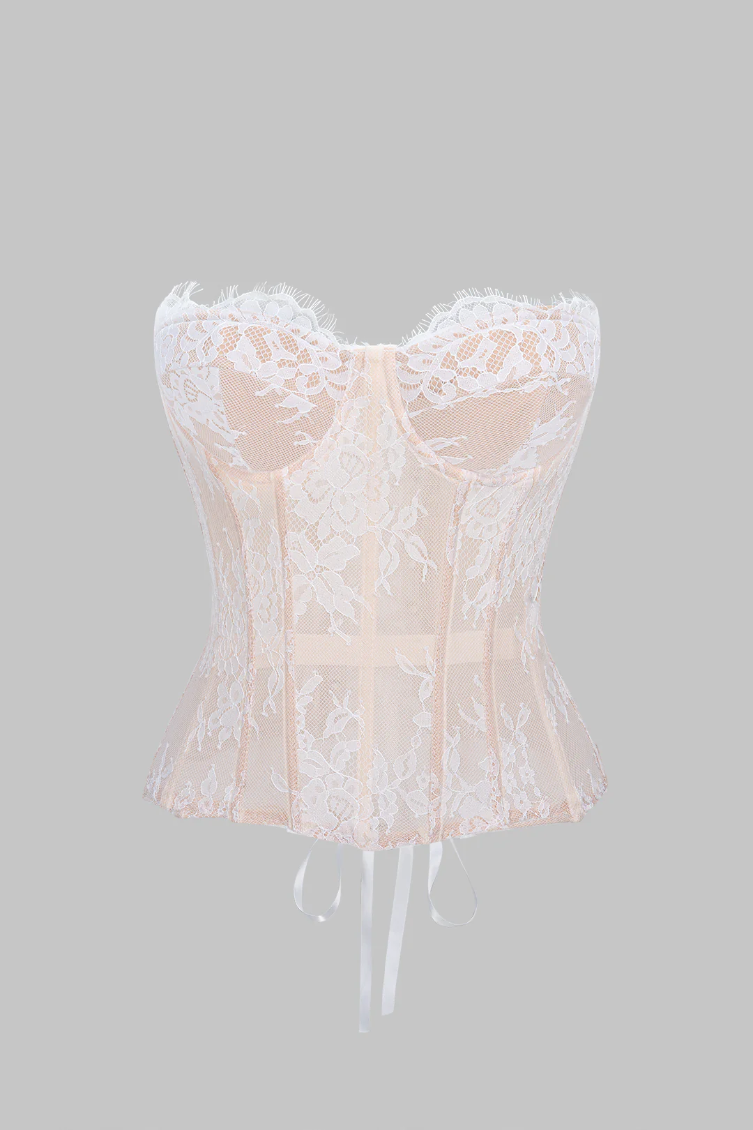 Corset Underwire Tie-Back Strapless Tube Top - Flockneti