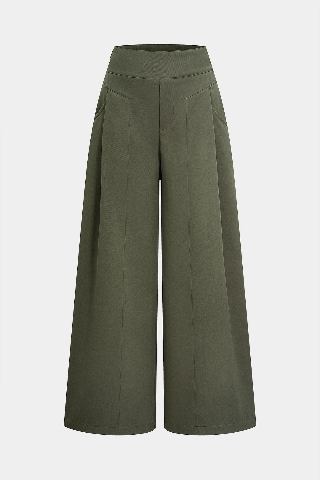 Pocket High Waist Wide Leg Trousers - Flockneti