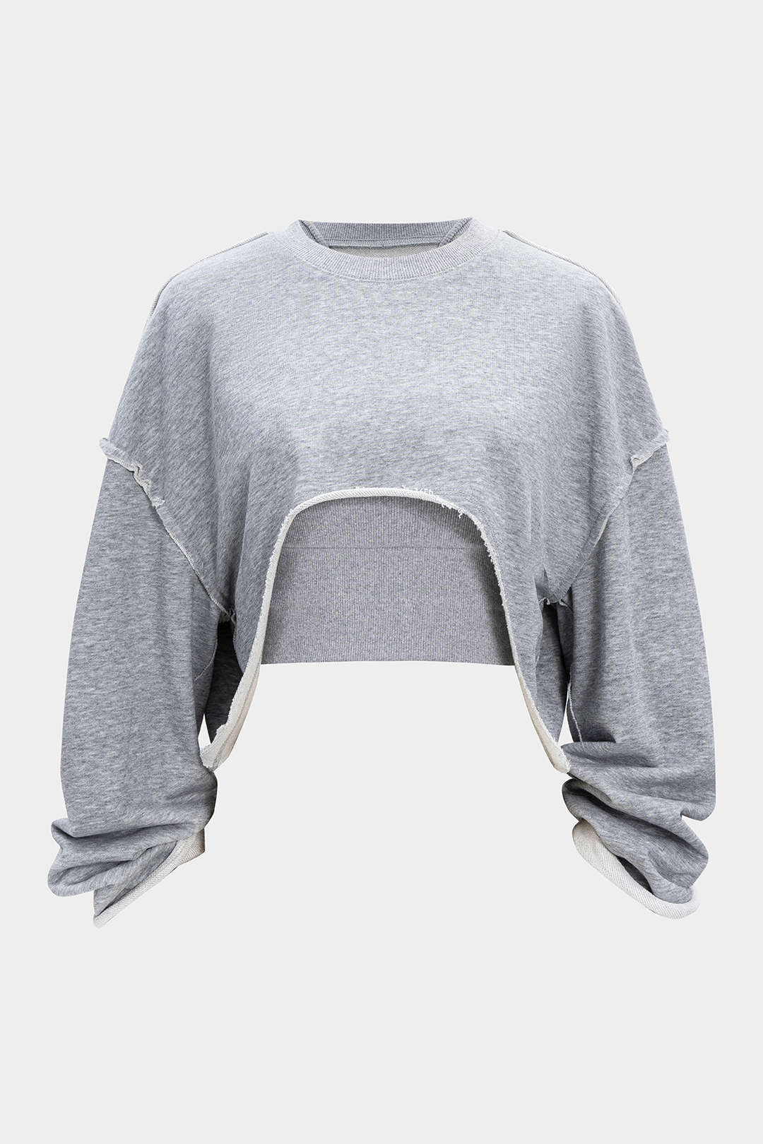 Solid Waist-Cinching Sweatshirt - Flockneti
