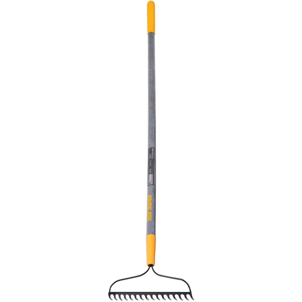 True Temper 16-Tine Welded Bow Rake With Wood Handle - Flockneti