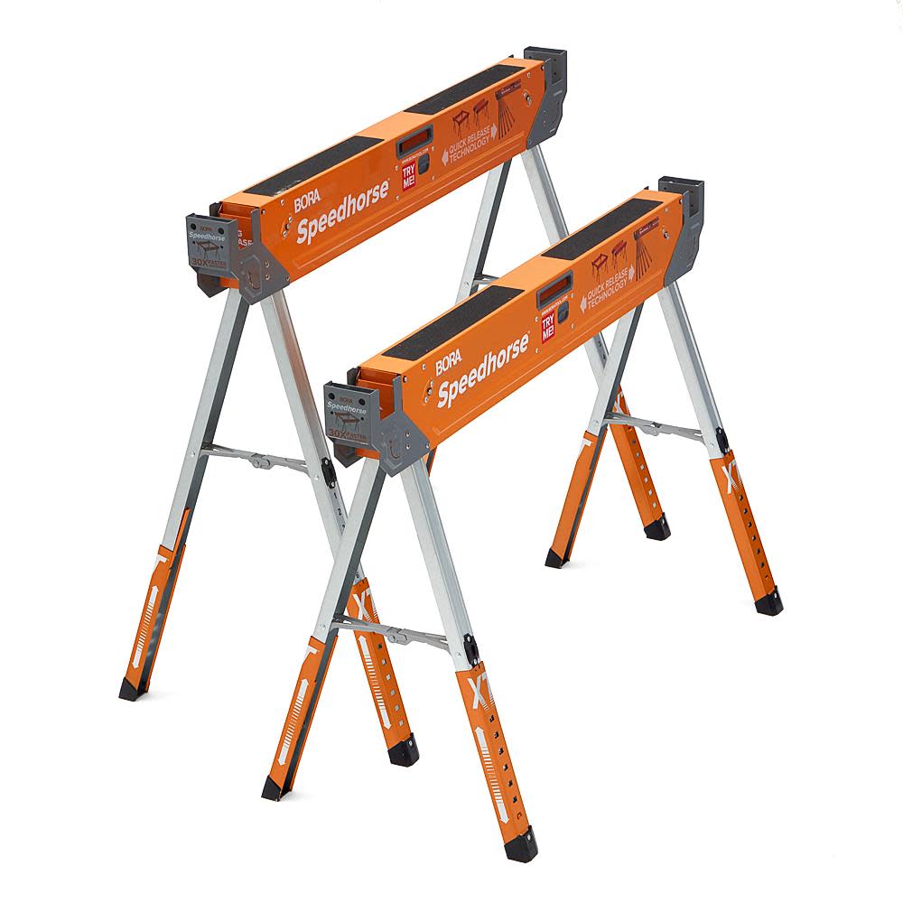 Bora Portamate Adjustable Speedhorse XT Sawhorse Work Support System Two Pack - Flockneti