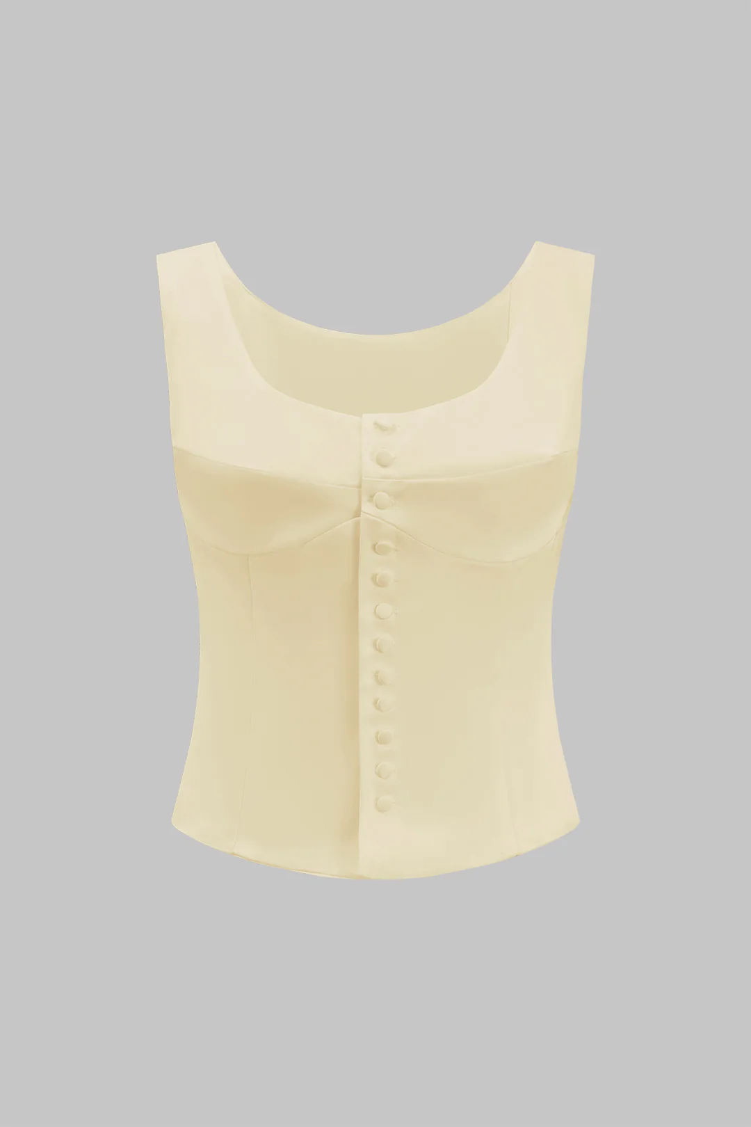 Satin Button Tank Top - Flockneti
