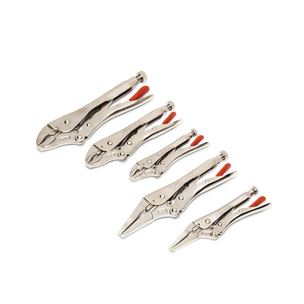 Crescent 5 Pc Curved and Long Nose Locking Plier Set - Flockneti