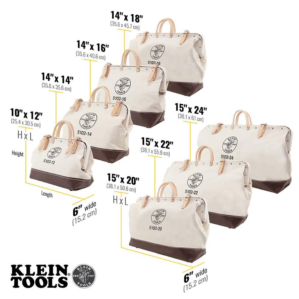 Klein Tools 24″ (610 mm) Canvas Tool Bag - Flockneti