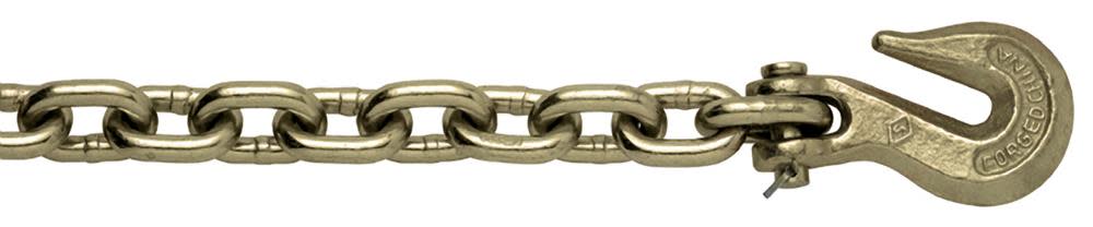 SCC 5/16 In. Grade 70 Transport Binder Chain Clevis Grab Hook Each End 20 Ft. 4700 Lbs. WLL - Flockneti