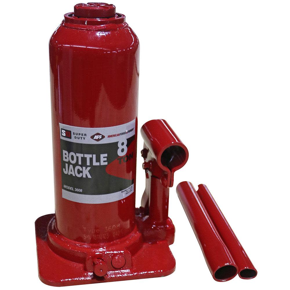 American Forge Super Duty 8 Ton Hydraulic Bottle Jack Manual Welded Cylinder - Flockneti