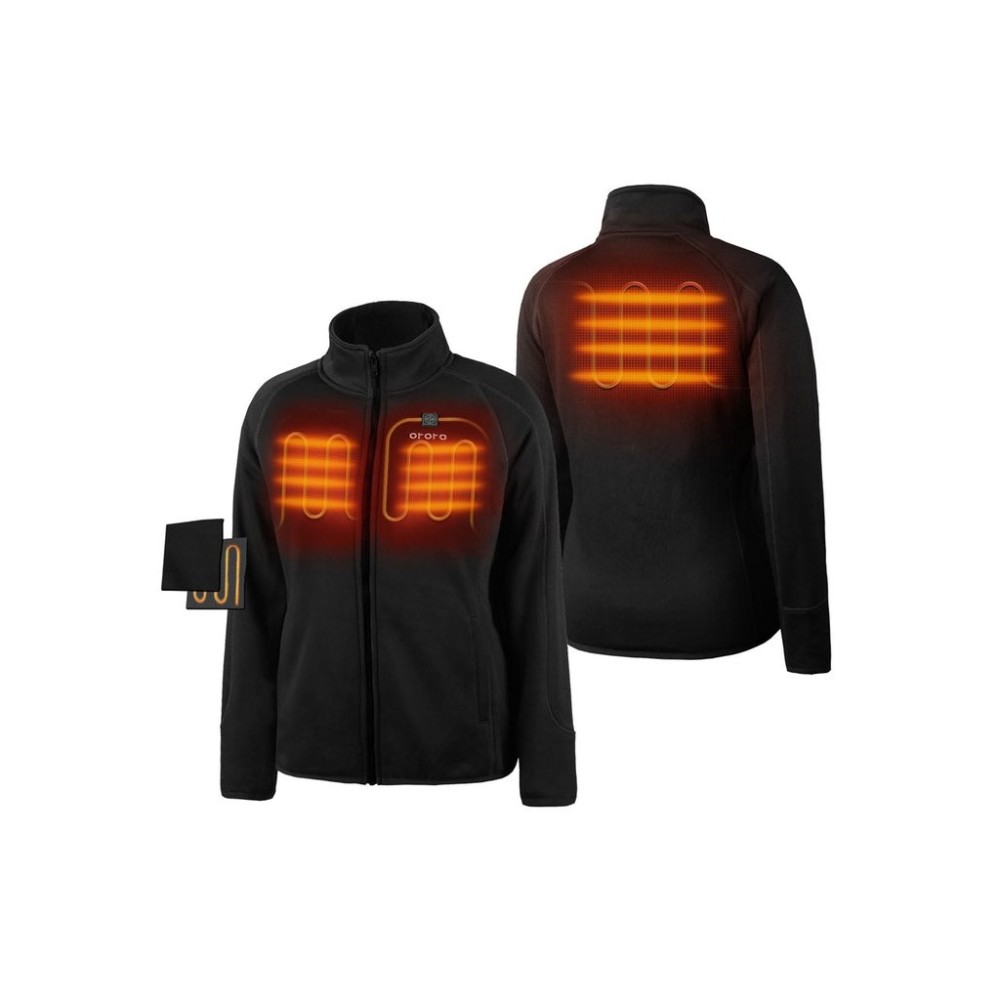 ORORO Womens Black Heated Fleece Jacket Kit Medium - Flockneti