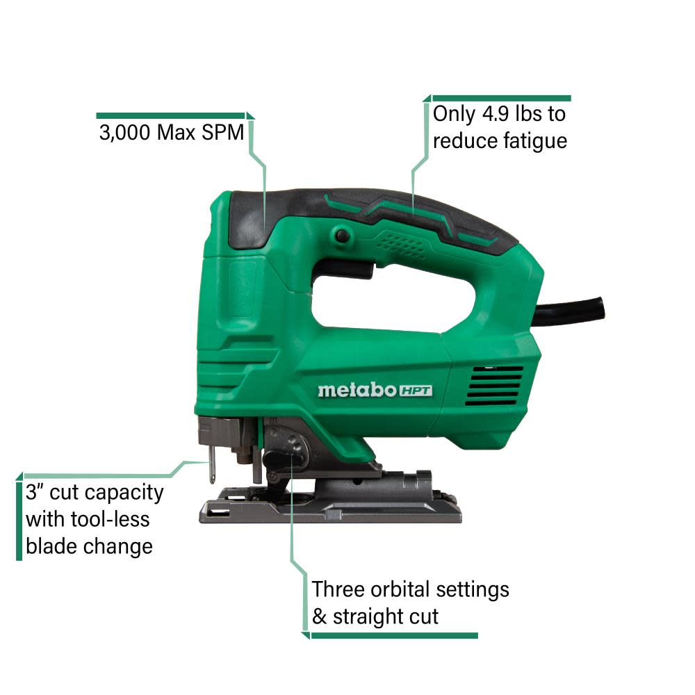 Metabo HPT Jig Saw 3.5″ Variable Speed with Dust Blower - Flockneti