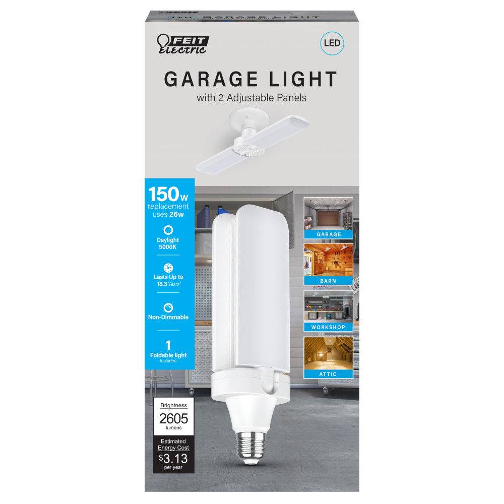 Feit Electric 2600 Lumens Foldable Panel Garage Light 1pk - Flockneti