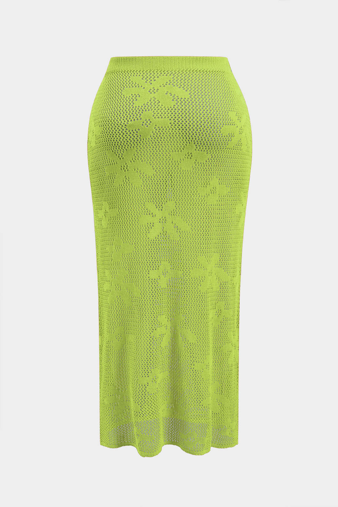 Plus Size Floral Pattern Knit Cut Out Skirt - Flockneti