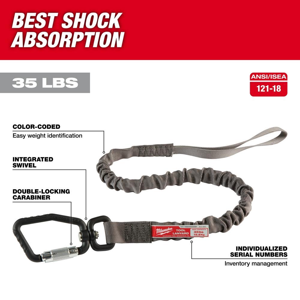 Milwaukee 35 Lb. Locking Tool Lanyard - Flockneti