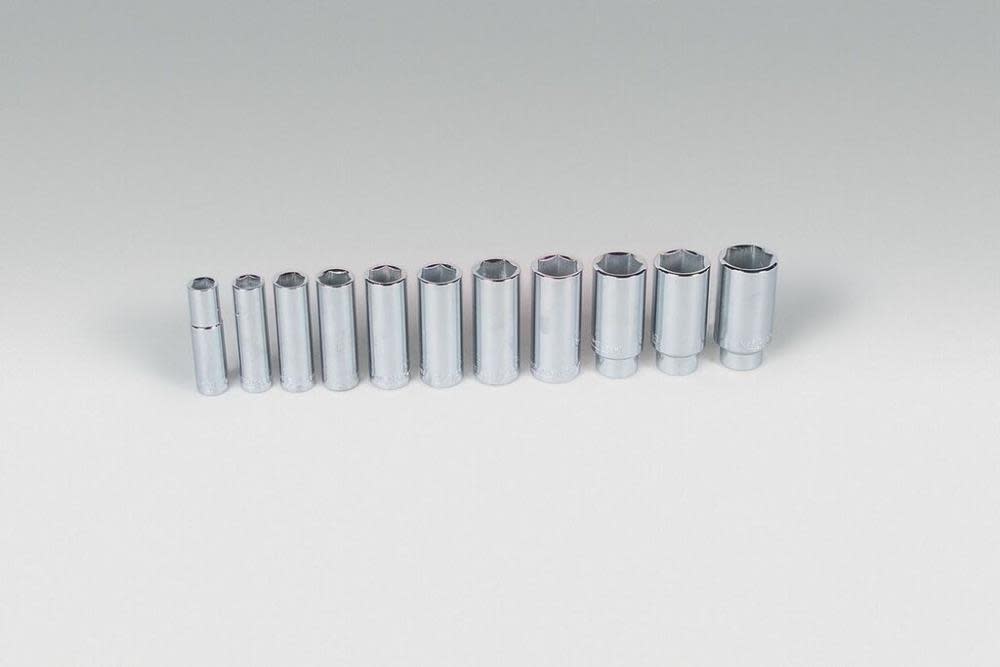 Wright Tool 1/2 In. Dr. 11 pc. 6 Pt. Deep Socket Set - Flockneti