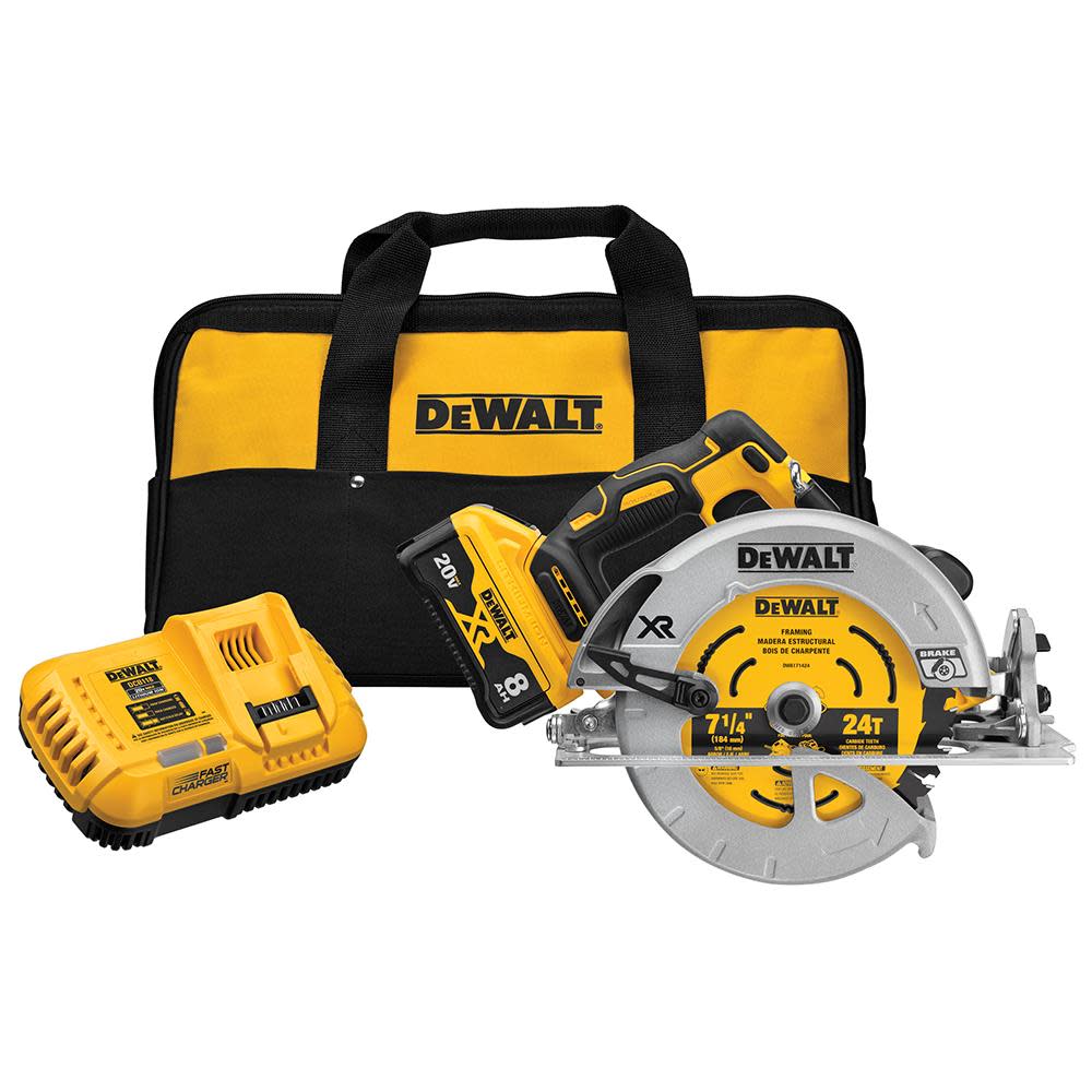 DEWALT 20V MAX* POWER DETECT XR Brushless 7-1/4In Circular Saw Kit - Flockneti