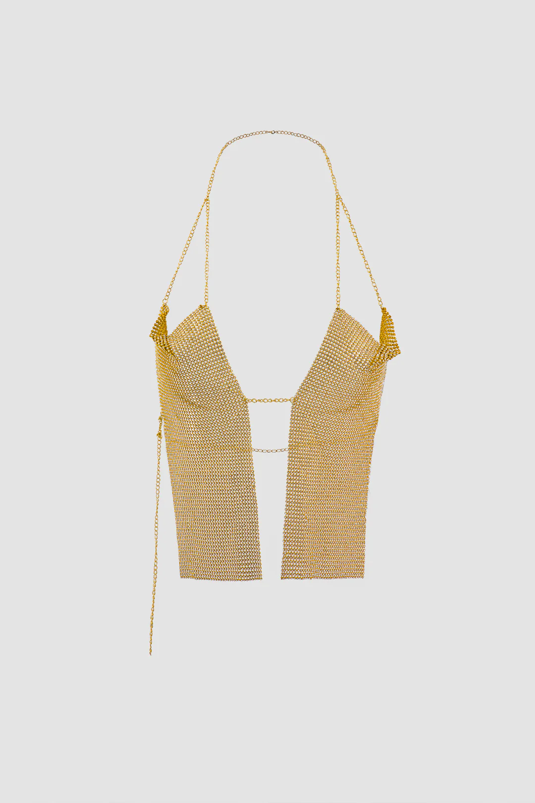 Halter Neck Rhinestone Decor Cut Out Cami Top - Flockneti