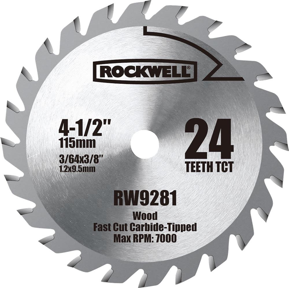 Rockwell 4-1/2-in 24-Tooth Continuous Carbide Circular Saw Blade - Flockneti